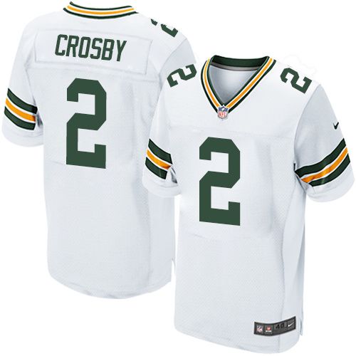 Nike Packers #2 Mason Crosby White Men's Stitched NFL Elite Jersey - Click Image to Close